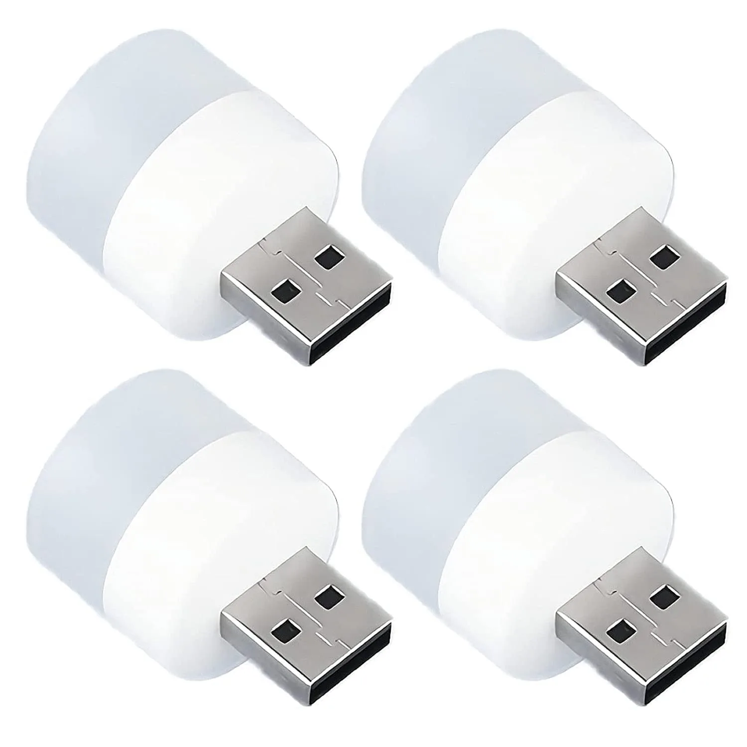Mini USB LED Night Light – Flexible, Portable LED Bulb for Car, Indoor & Outdoor Use (Pack of 4)