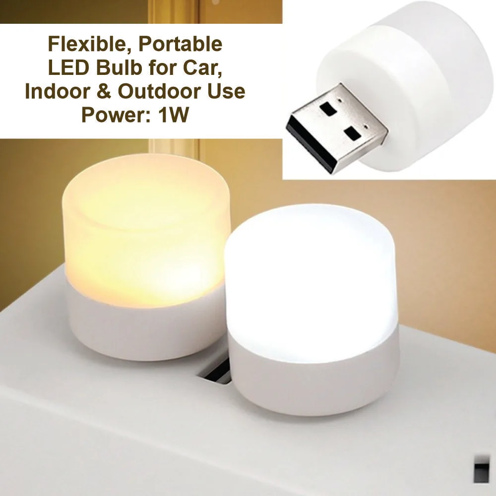 Mini USB LED Night Light – Flexible, Portable LED Bulb for Car, Indoor & Outdoor Use (Pack of 4) - Image 3